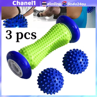 Foot Massager Roller พร้อม Spiky Balls 2 ลูก ช่วยบรรเทาปวดฝ่าเท้า เอ็นร้อยหวาย และกล้ามเนื้อตึง
