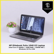 HP Elitebook Folio 1040 G3 Intel Core i7-6600U 16GB DDR4 RAM 256GB M.2 SSD Refurbished Laptop Notebook