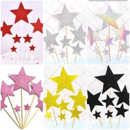 Glitter Star Topper, Colorful Glitter Star Cake Decoration, Glitter Decoration