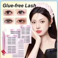 No Need Glue 10Row Nature Curl Soft False Eyelashes Rusable Cluster Lash Beginners Eyelash Extension