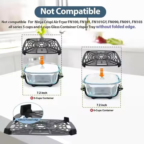 2025-8Pcs Silicone Bumper For Ninja Crispi Air Fryer FN101, Ninja Crispi Accessories