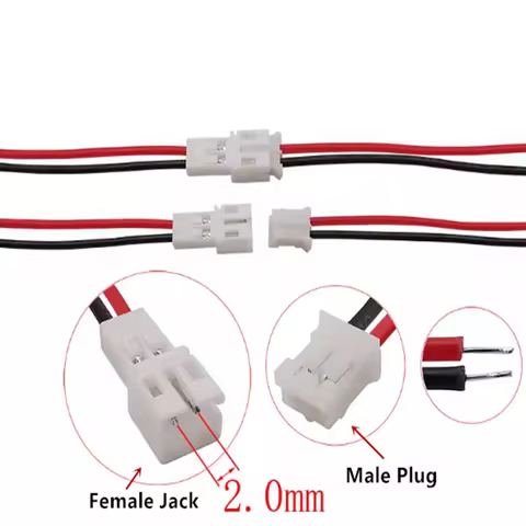 2/5/10/20Pair Micro PH2 JST PH 2.0 PH2.0 2Pin Male Female Plug Jack Connector With Wire Cables 200mm