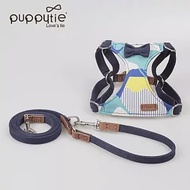 puppytie M 火山 藏青 寵物胸背帶+牽繩 | 狗狗胸背 狗牽繩 貓胸背 貓牽繩 防暴衝胸背帶