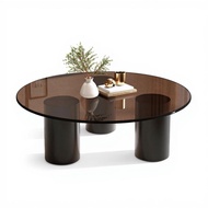 Modern Tempered Glass Coffee Table Luxury Living Room Center Table Small Space Home End Table Minima