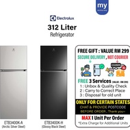 Electrolux Fridge 312L Refrigerator ETB3400K-A Silver ETB3400K-H Glossy Black