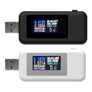 USB Charger Tester Power Meter Mobile Battery Tester 10 in 1 DC Color Display USB Tester 0-5A Curren