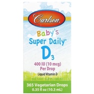 Carlson Labs, Baby's Super Daily D3, 10 mcg (400 IU), 0.35 fl oz (10.3 ml)