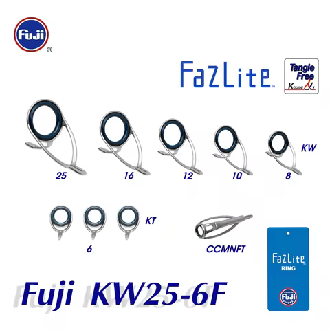 Japan Fuji Fazlite Ring Guide Set KT KW Mid Night Blue Eye for Saltwater Spinning Casting Rod Buildi