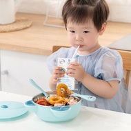 🚓Children's dinner plate316Stainless Steel Grid Suction Cup Baby Water Injection Insulation Bowl Food Supplement Bowl Ta