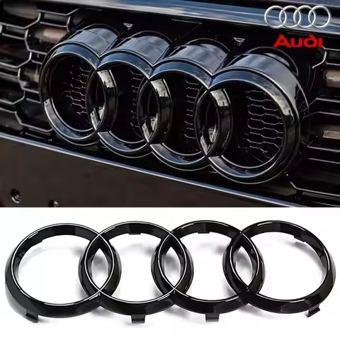 4Ring 3D ABS Badge Car Hood Front Grille Rear Trunk Emblem For AUDI Q3 Q5 Sportback A4 A3 A5 A6L A7 
