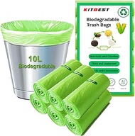 Biodegradable Bin Bags Liner 120 Counts, 10L Food Waste Bags Trash Bag Small, 10 Litre Compostable C