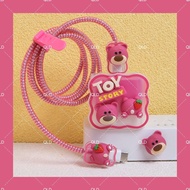 Strawberry Bear Charger Protector Set for android type c 18w 20w 33w 65W 80W 67W 80W with Laser Cabl