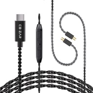KZ ZST Replacement Cable, USB C iem Cable, Upgraded 2 pin iem Cable, in ear Monitor Earphones Cable,