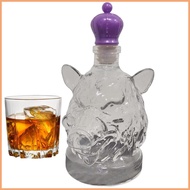 Glass Decanter Whiskey Wild Boar Glass Wine Bottle Decorative Alcohol Dispenser for Bourbon Brandy T