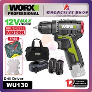 WORX 12V Brushless Drill Driver WU130 - 1 Year Warranty ( WORX BATTERY DRILL HAND DRILL WORX DRILL D