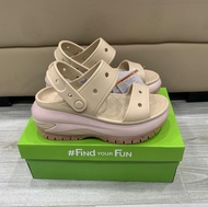DÉP SANDAL NHỰA ĐI MƯA CROCS MEGA CRUSH CAO 8CM CHO NỮ màu nâu hồng