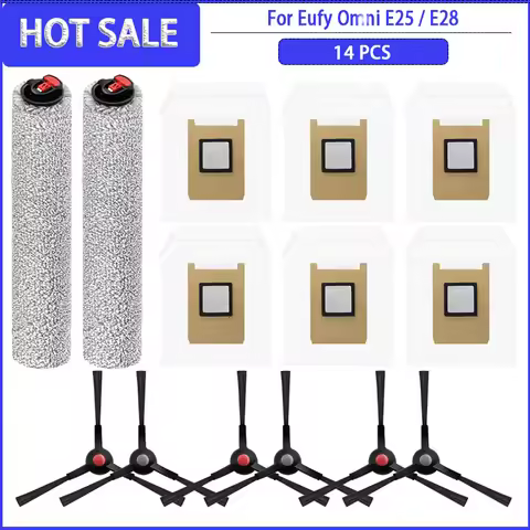 Roller Mop Cloth Side Brush Filter Dust Bag For Eufy Omni E25 / E28 Robot Robot Vacuum Spare Part Ac