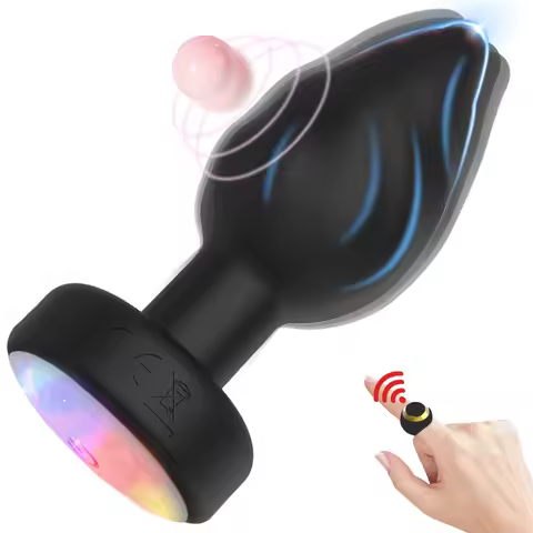 Prostate Massage Vibrator With 10 Vibrating Adult Toys Couple Interactive Toys LED Rotating Vibratin
