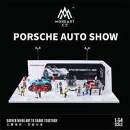 MoreArt匯藝MA 1:64拼裝場景擺件，汽車車展燈光主題 Porsche