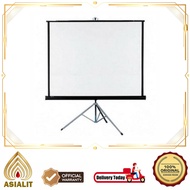 LAYAR 84 Inch Tripod Projector Screen Letaec Screen Projector White 84inch 213x213