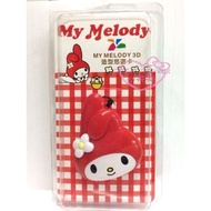 ♥小花花日本精品♥ My Melody 美樂蒂 臉頭 立體造型 紅色 3D版 悠遊卡防塵塞 (普通卡) 台灣限量販售