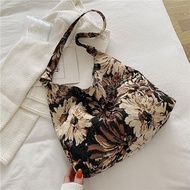 Oil Painting Canvas Bag Retro Simple Oil Painting Niche Small Bag Handbag Shoulder Canvas Bag