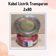 PER METER 2X80 Kabel Listrik Serabut Transparan Kabel Audio