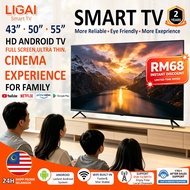 Smart TV 50inch LIGAI Android 55/43/32inci DVB-T2 MYTV Netflix 2K HD LED Televisyen Warranti 2 Tahun