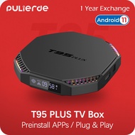 【Pre-install Apps】T95 Plus 8GB 64GB Android Box RK3566 TV android 11 8K/4K 5G WiFi 1000M LAN Bluetooth PULIERDE IPTV Singapore Set Top Box for TV