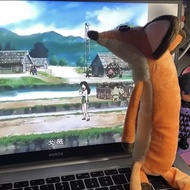 ของเล่นตุ๊กตาหมาป่าสุดน่ารัก WQINSHOE Prince Fox Doll Plush Toys สไตล์การ์ตูนสุดน่ารักสำหรับผู้หญิงแ
