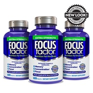 Focus Factor Adults Extra Strength, 120 Count- Brain Supplement for Memory, Concentration, Focus- DM