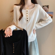 2024 Plus Size Women's Autumn/Winter Casual All-Match Loose Squared Neck Sweater - COD TG9L