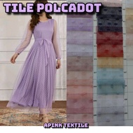 bahan kain tile dot kain kebaya /kain tule polkadot meteran bahan goun pengantin aplikasi
