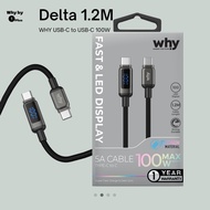100W WHY USB-C to Delta 1.2M Charging Cable 1 Year Warranty (UC-1441C)