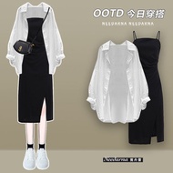 大碼 套裝 女 2024 新款 大碼女裝上衣新款韩版 Plus Size Women's 2025 Summer Two-Piece Suit - Sunscreen Fabric for a Sli