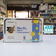 BIO-D3 800 IU (Vitamin D) CHOLECALCIFEROL 80 CAPSULES EXP: 06/2025