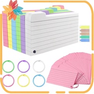 300 Pack Index Cards, 3inch X 5inch Ruled Index Cards with Ring, Colored Lined Flash Cards, Both Sid