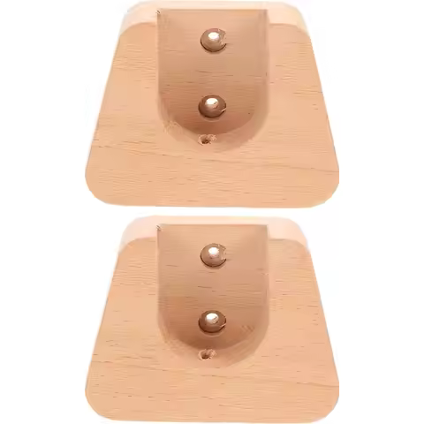 2 Pcs Wardrobe Curtain Rod Bracket Window Curtains Blinds Wood Vertical Mounting Brackets