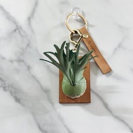 皮革製 立葉鹿角蕨吊飾_送禮/收藏