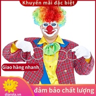 Red Foam Clown Nose + Multi-colored Clown Wig for Masquerade Cosplay fancy dress.. diarolavn