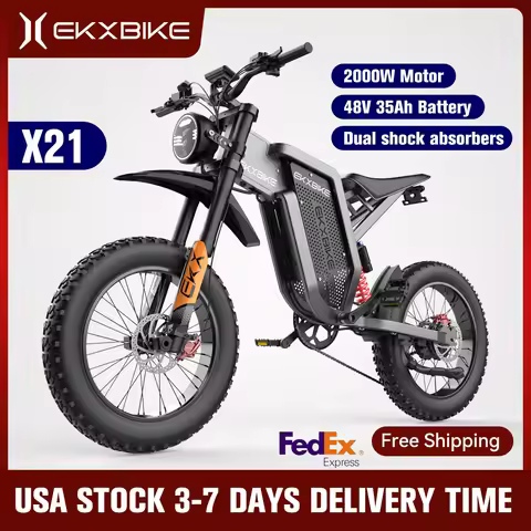 EKX X21 Adults Electric Bike 2000W 48V35AH 55km/h Samsung Battery Snow Electric Motorcycles 20“*4.0 