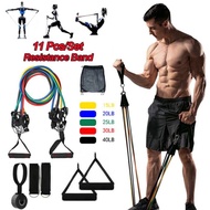 Resistance Bands isi 11 Set Alat Fitnes Portable Tali Barbel Workout