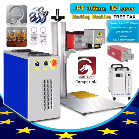 JPT 15W Air Cooled UV Laser Marking Machine for Metal Glass Plastic Crystals Wood Engraver EZCAD2 Li