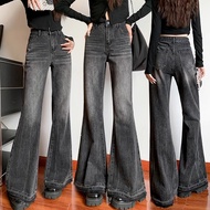 High-Waisted Korean Style Loose Straight Wide-Leg Denim Jeans - Blue/Black S-5XL