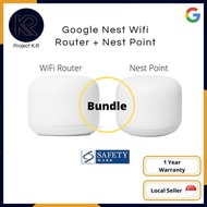 Google Nest WIFI Router + WIFI Point (210 Sqm Coverage) Bundle Deal and More - Local Set 1 Year Warranty (SG Safety Mark)