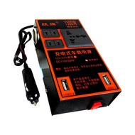 【ไม่เสียเป็นเวลา20ปี】YUEQI อินวอเตอร์12v 220 3000w อินเวอร์เตอร์ Car inverter 2-in-1 4USB จั้มสตาร์ท