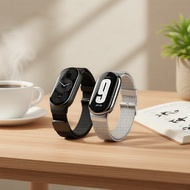 Xiaomi Mi Band 8/9/10 adjustable metal watchband, stainless steel Milanese magnetic strap in black/r