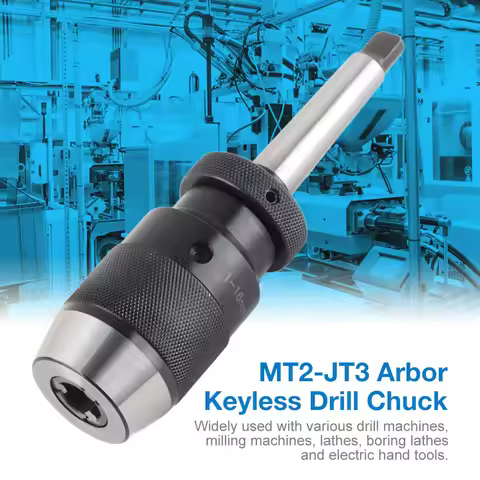 Keyless Drill Chuck Drill Chuck 1-16mm Capacity 45# Steel Self-Locking Keyless Lathe Drill Chuck Wit