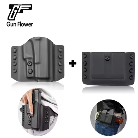 Only For G17/G22/G31 Kydex OWB Holster & Double Magazine Pouch Carrier,right hand