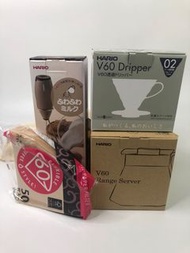 日本 Hario 咖啡福袋 手沖套裝 濾杯 分享壺 打泡器 濾紙